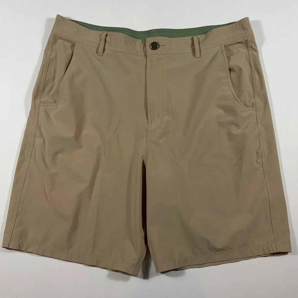 Free Fly Hybrid Shorts Mens 36 Performance Stretch Khaki Tan